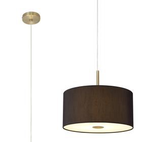 DK0515  Baymont 40cm 5 Light Pendant Antique Brass, Black/White, Frosted Diffuser
